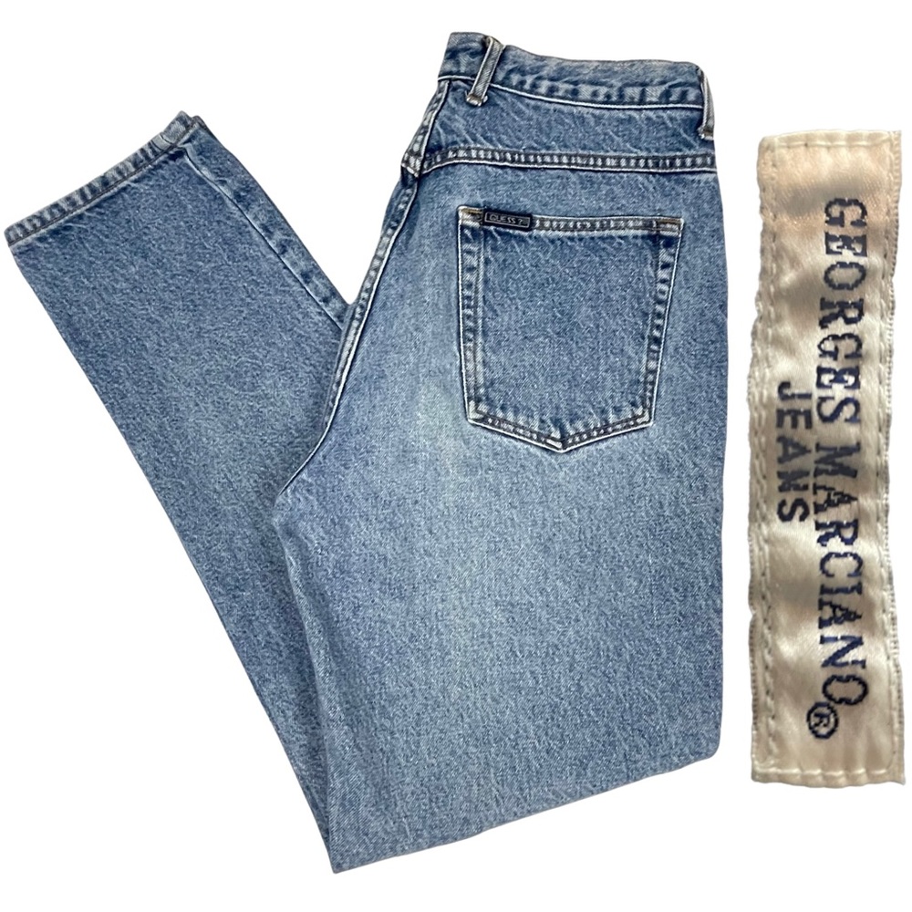 VINTAGE GUESS GEORGES MARCIANO HIGH WAIST STRAIGHT LEG RIGID DENIM 90S MOM JEANS